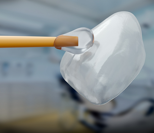 Applying substance to a single veneer